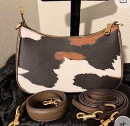 Cow print shoulder bag