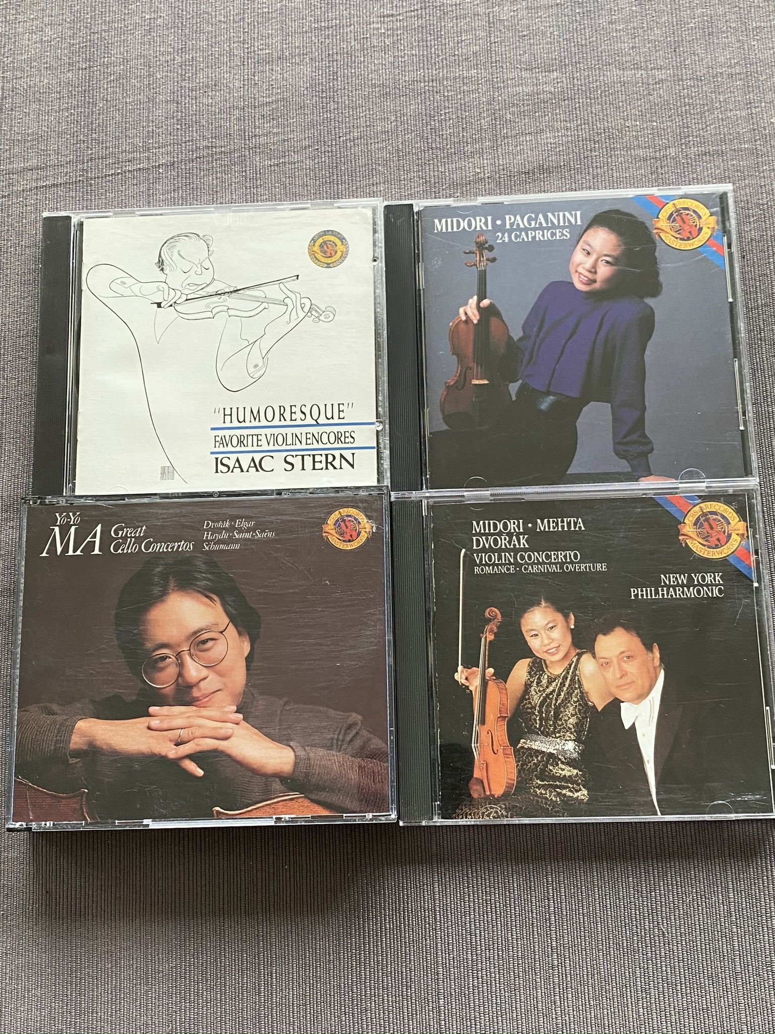 Classical Music String Virtuosos Ma, Midori and Stern, lot of 5 CDs new/excellent condition. Yo Yo Ma Great Cello Concertos, Dvorak, Elgar, Haydn, Sch