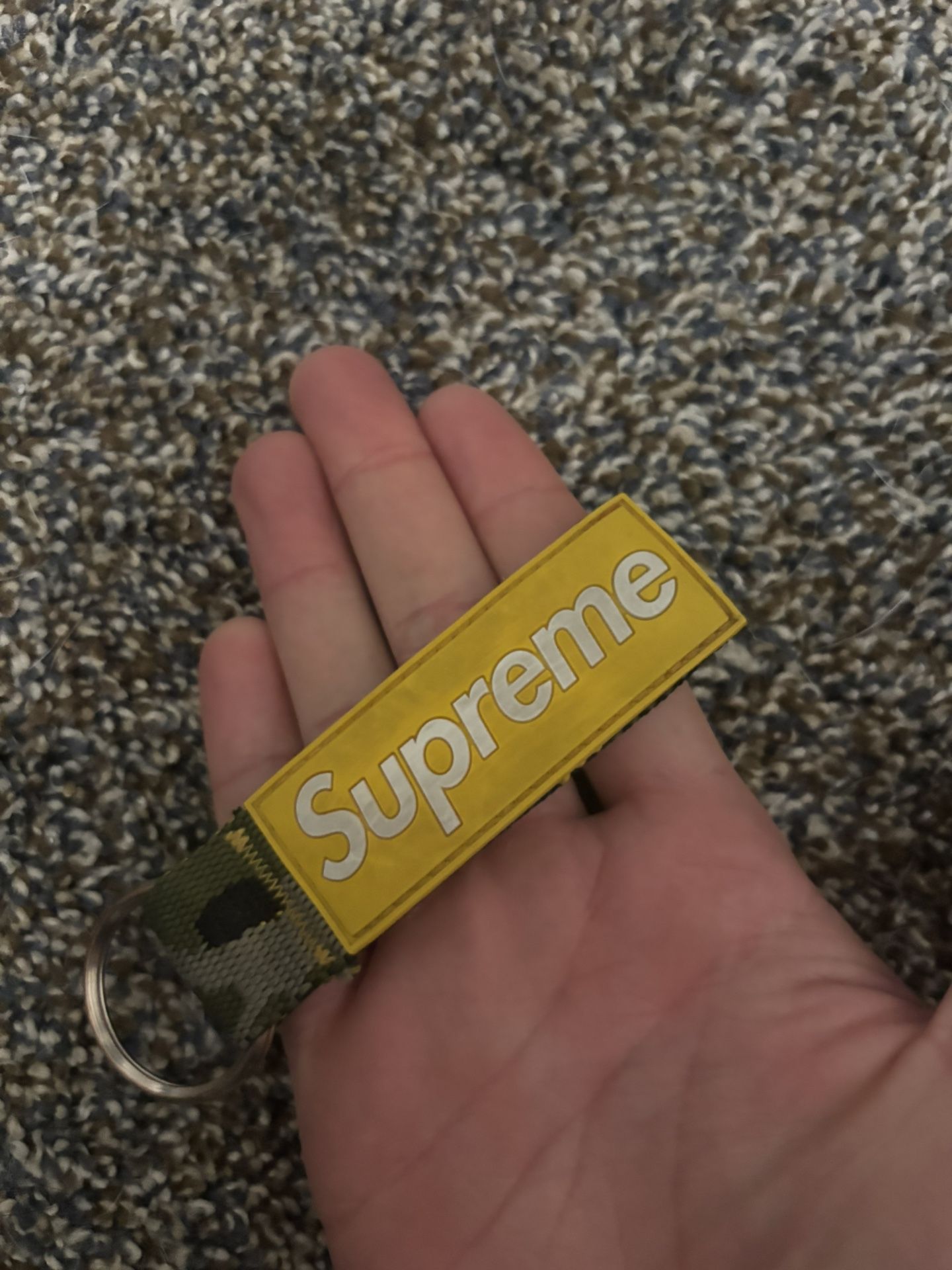 Yellow Camo Supreme Keychain