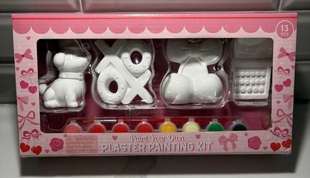New paint your own valentine Valentine's Day dog cherry xo typewriter plaster painting kit
