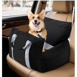 Waterproof Dog Car Seats for Small Medium Dogs, Dog Booster Seat 4in Memory Foam Pet Car Seat up to 40 lbs with Pockets, Travel Pet Car Seat with Deta