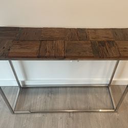 Wood And Metal Console Table