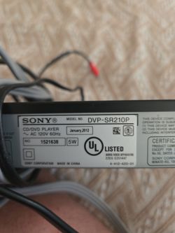 Sony dvd player dvp sr210p