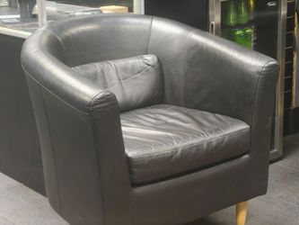 Black leather accent chairs