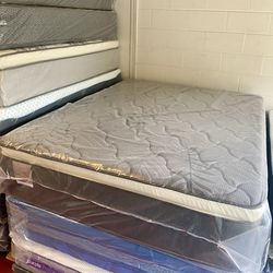 Queen Size Mattress 14 Inches Thick With Pillow Top Excellent Comfort Also Available: Twin, Full And King New From Factory Delivery Available