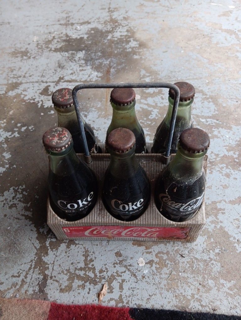 1950'1960's Cola Cola Full Bottle 6 Pack With Aluminum Case