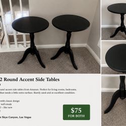 2 Round Accent Side Tables 