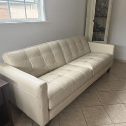 Beautiful Off white leather sofa