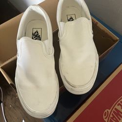 Like New White Vans Woman Size 8