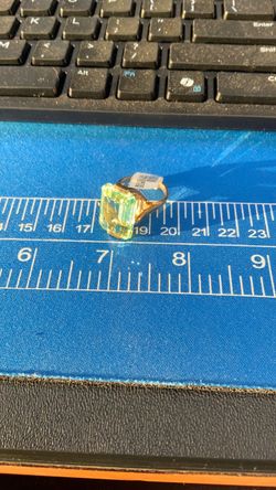Gold Ring with Green Stone