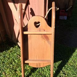 Wooden Wall Hanging Shelf with Heart Cutout