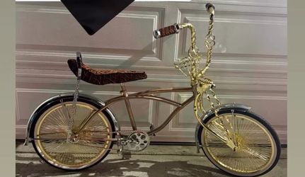 Gold lowrider bike