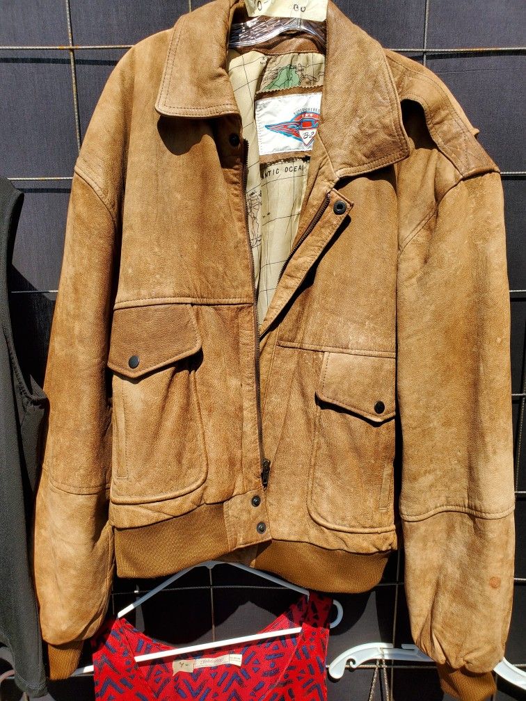 Men's Leather Bomber Jacket
