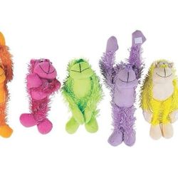 Small Stuff Neon Monkey Collectible Plush,  Set Of 4 (Orange/Green/Yellow/Purple)