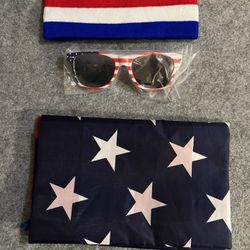 Flag Cape, Sunglasses & Headband