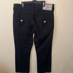 True Religion Straight Leg Black Jeans