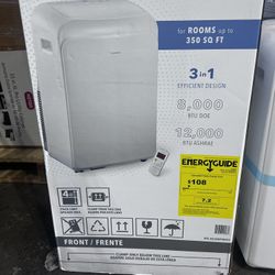 Insignia™ - 350 Sq. Ft. 12,000 Btu Duo 8,000 Ashrae BTU Portable Air Conditioner - White