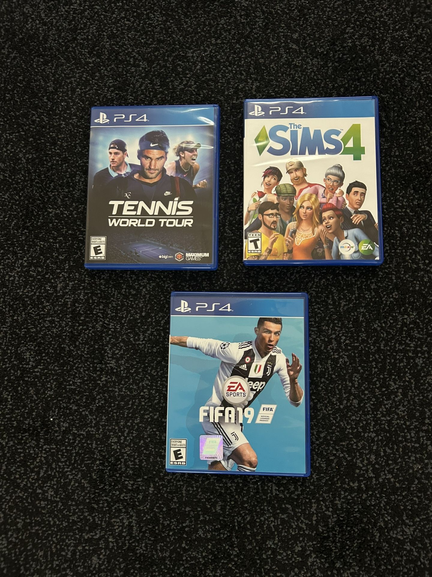 3 PS4 Games Bundle – FIFA 19, The Sims 4, Tennis World Tour