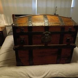 Antique Steamer Trunk Excelsior 1864 Lock