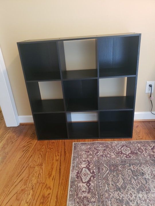 NEW 9- Cube Black Bookshelf