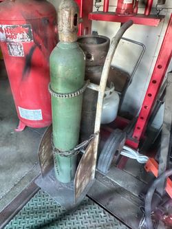 Old welding tanks with cart