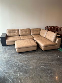 Kasala Tan Leather Sofa
