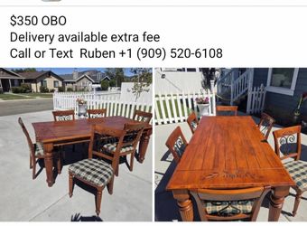 Dinning table and 6 chairs