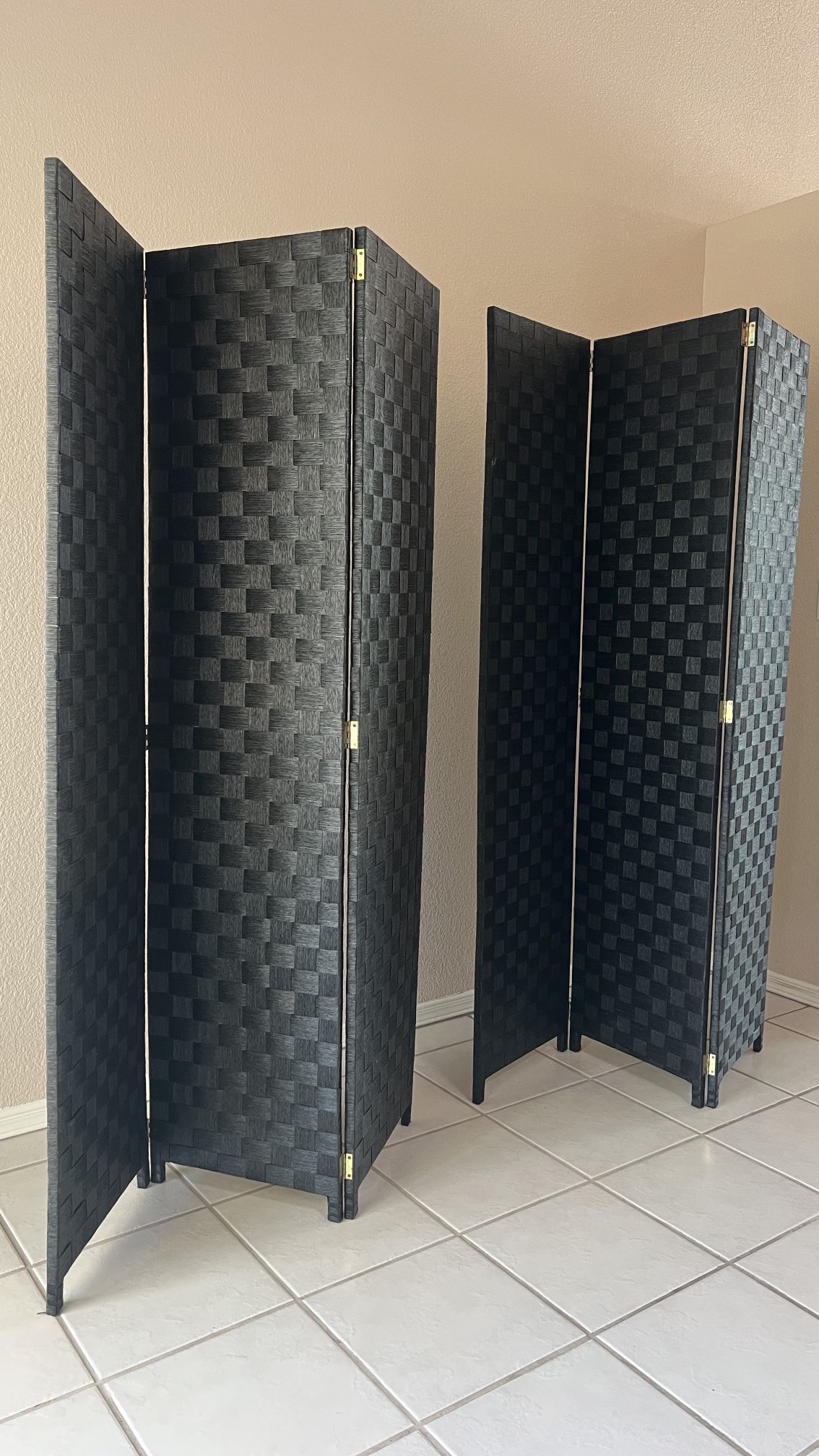 2 Hobby Lobby Black Woven Paper Room Divider
