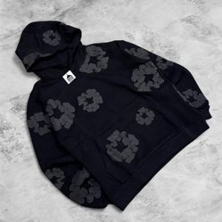 Denim Tear Hoodie Grey/Black Large 