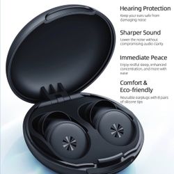 Tapones para los oídos para dormir, con cancelación de ruido de 55 dB, con 7 puntas, tapones para los oídos ultracómodos de 0.1 onzas para reducir el 