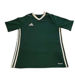 Adidas climacool athletic T-shirt youth size large dark green sports jersey