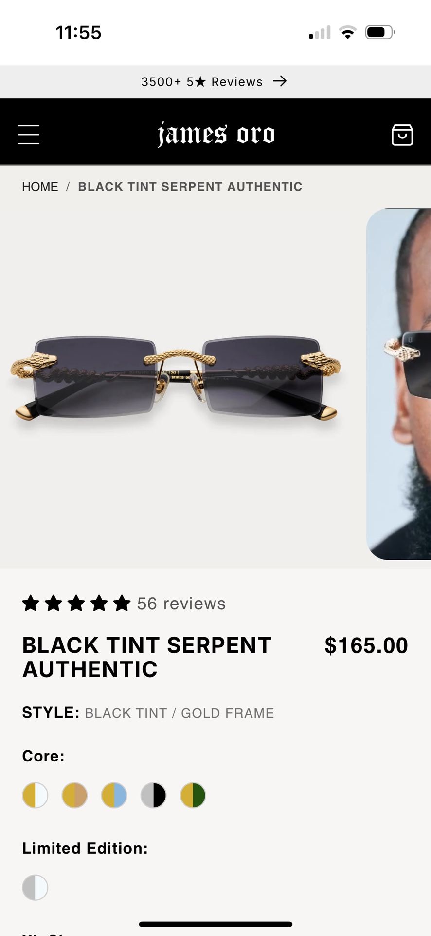 James Oro Serpent Sunglasses