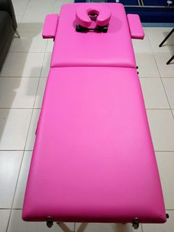 Pink Massage Table with Carrying Case/Accessories