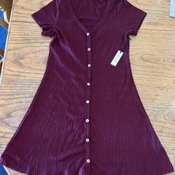 New Woman’s Liberty Love Burgundy Red Knit Summer Sundress Size S