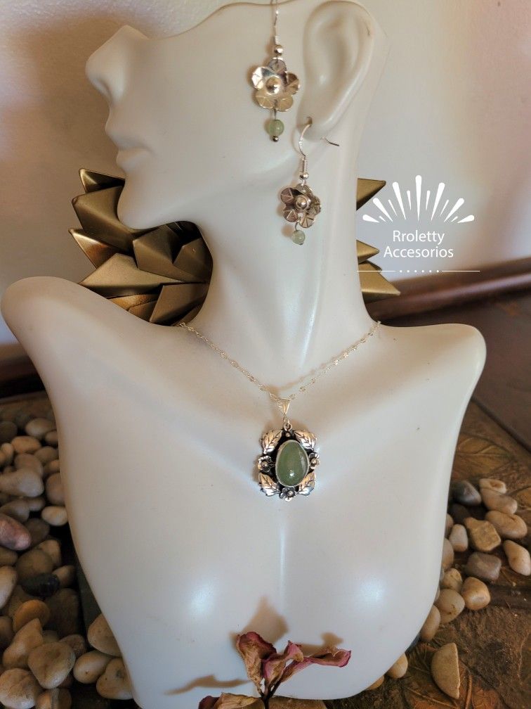 Sterling Silver 925 Necklace And Earrings Set