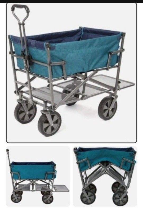 MacSports Double Decker Wagons Carts Heavy Duty Foldable Outdoor Teal. Used. In good condition. Please look at the pictures about the condition.