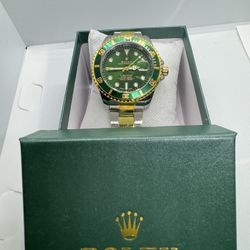 Brand New Green Face / Green Bezel / “2 Tone” Band Designer Watch With Box! 
