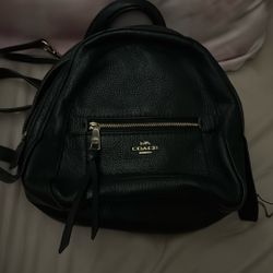 Black Leather Coach Mini backpack