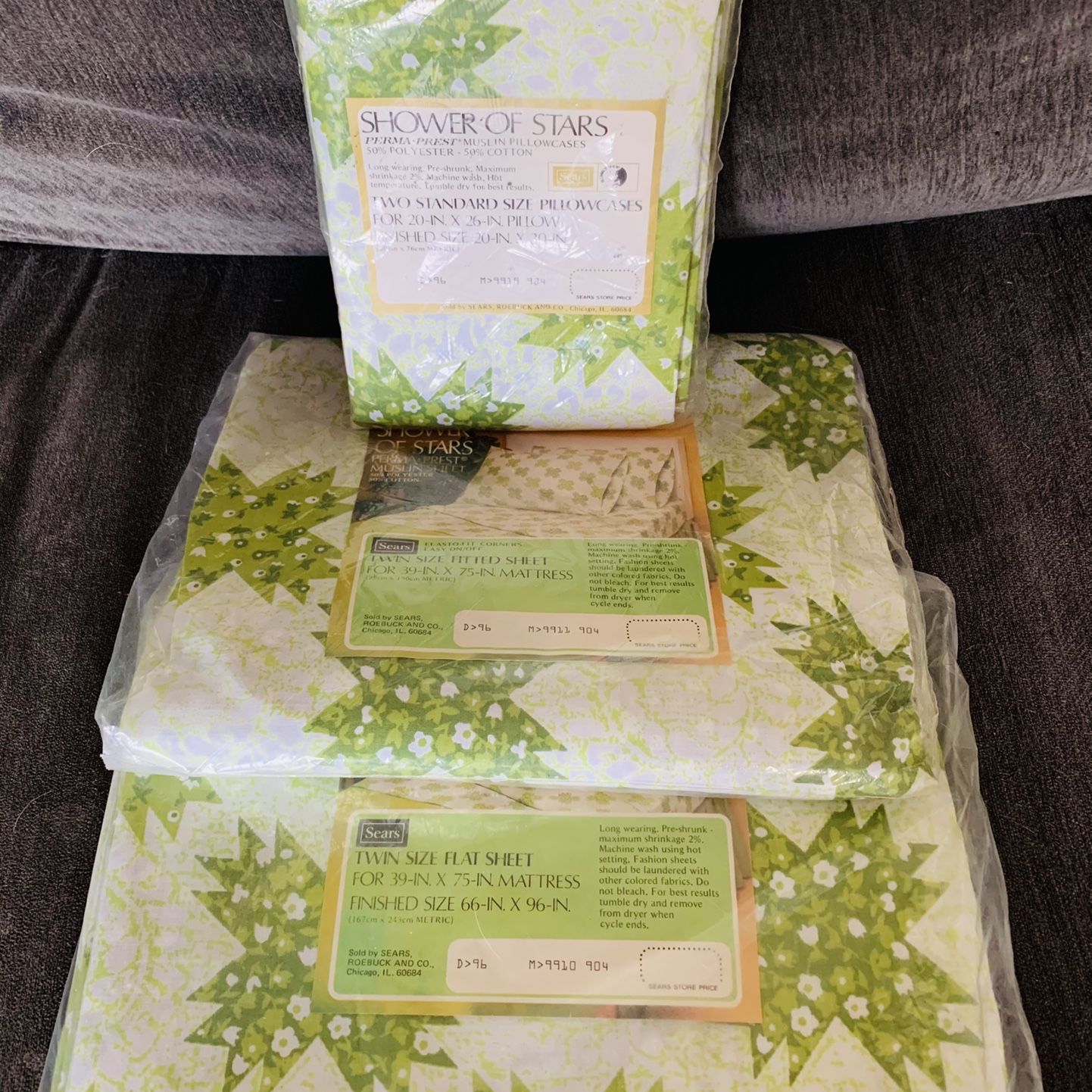 Vintage Bed Sheet Set - Shower Of Stars Design Twin