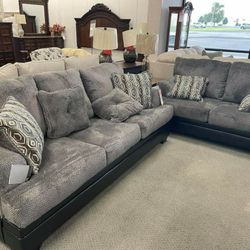 NEW IN BOX - Gray Sofa Gray Love Seat Sala Living Room Set  ✅ From Houston TX