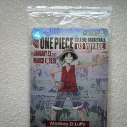 One Piece Monkey D Luffy College Basketball Trading Card 