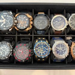 Men’s watches – Michael Kors, Diesel, Armani, Invicta, all brand new, barely used