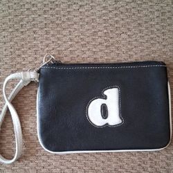 Wilson Leather Wristlet Clutch w/ Initial Lowercase Letter D

