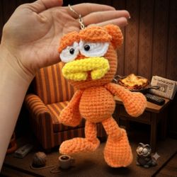 Garfield the Cat Handmade Keychain Crochet
