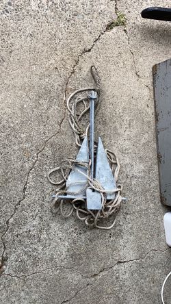 Danforth Galvanized Anchor with Rope
