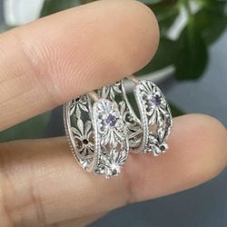 Fashionable Copper Inlaid Geometric Circle Earrings!