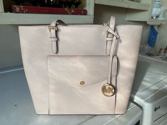 Michael Kors Jet Set Large Saffiano Leather Pocket Tote - Soft Pink