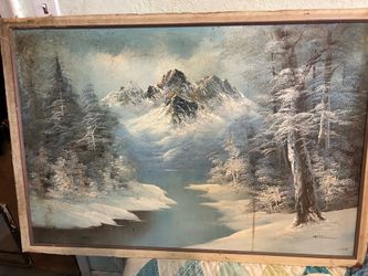 Snow River Oil on canvas W. Ross