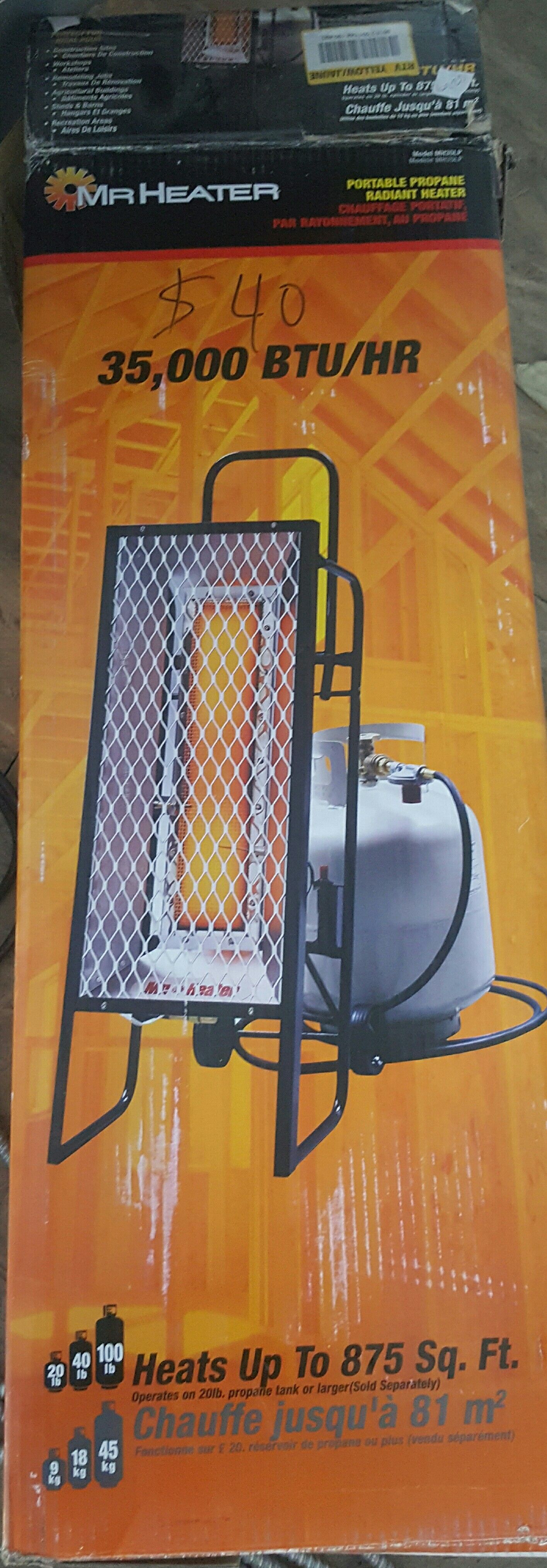 35,000 BTU Radiant LP Portable Heater