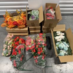 🌸 Massive Artificial Flower Lot – Roses, Mixed Florals, Fall Wreath & 15+ Cemetery Vases! 🌸  $90 • OBO • Norwalk, CA  Huge bundle of brand new artif